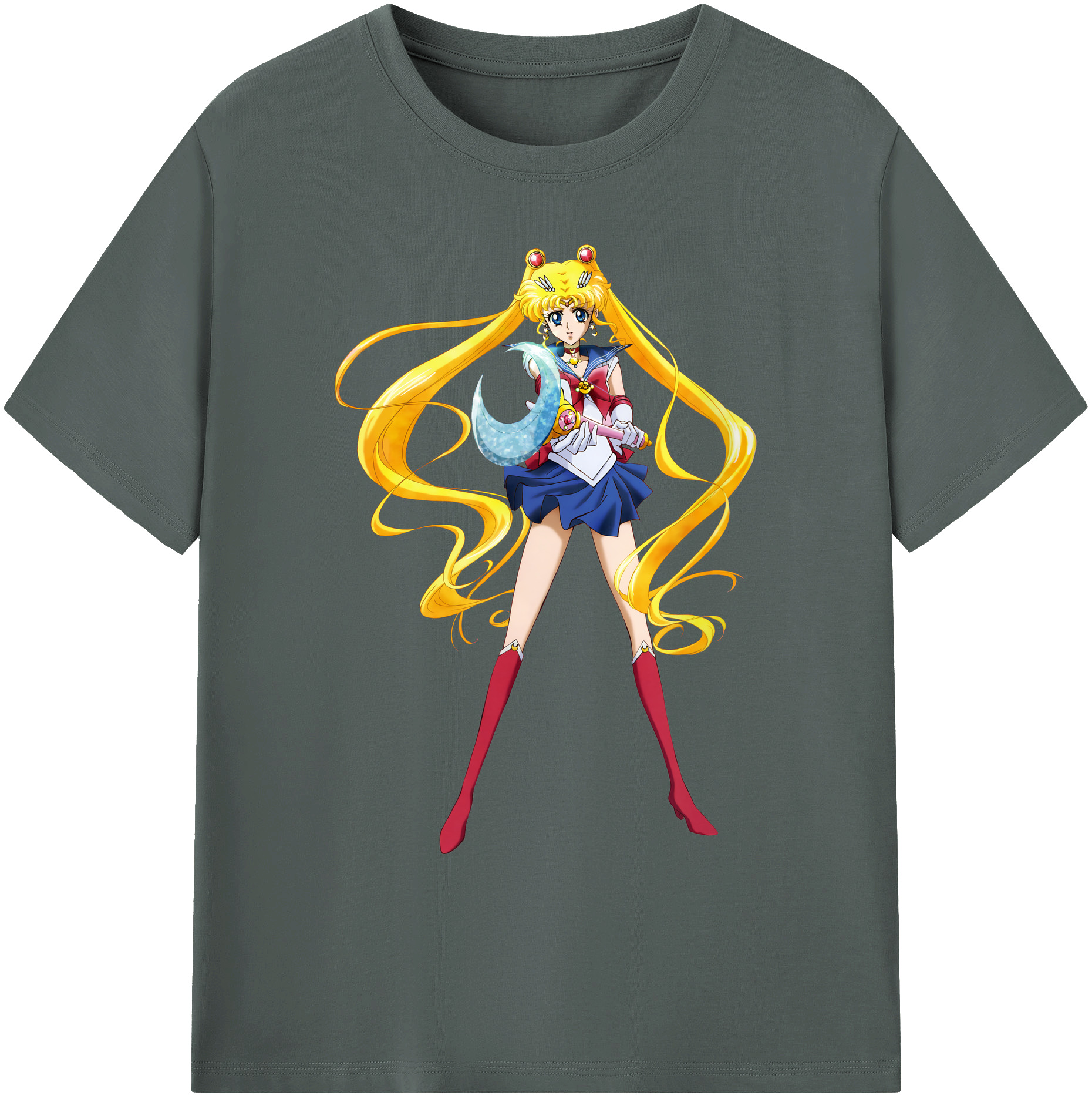 （画像用） 美少女戦士セーラームーン 月野 うさぎ つきの うさぎ Sailor Moon Tsukino Usagi 綿100％ メンズ半袖Tシャツ｜肌触りやわらか＆通気性